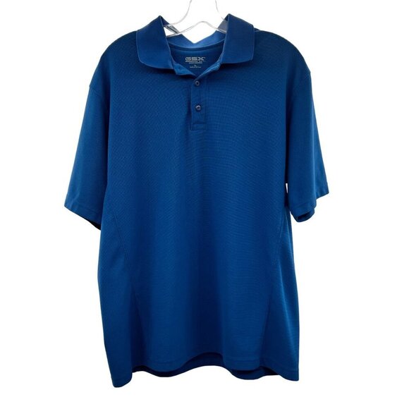 GSX Men's Short Sleeve Collared Polo Shirt Blue Size Large - Picture 1 of 9
